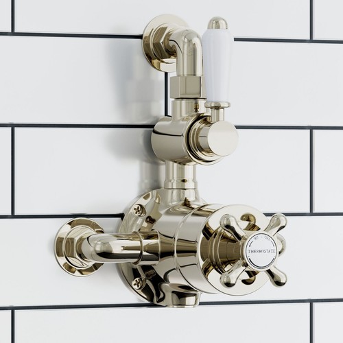 Twin shower valve tap - valve, downton
