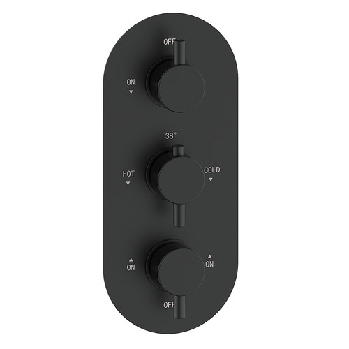 Black outlet thermostatic - black,