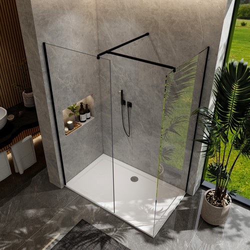 Black walk shower - black,