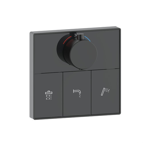 Matt black push button - matt, 3