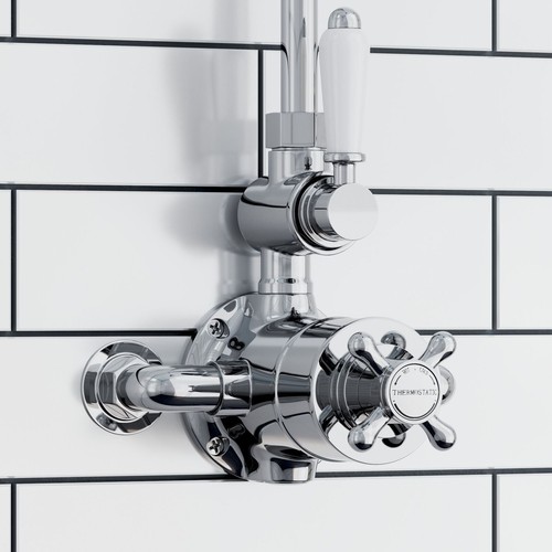 Twin shower valve tap - shower, downton